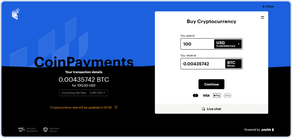 coinpayments paybis buy crypto page