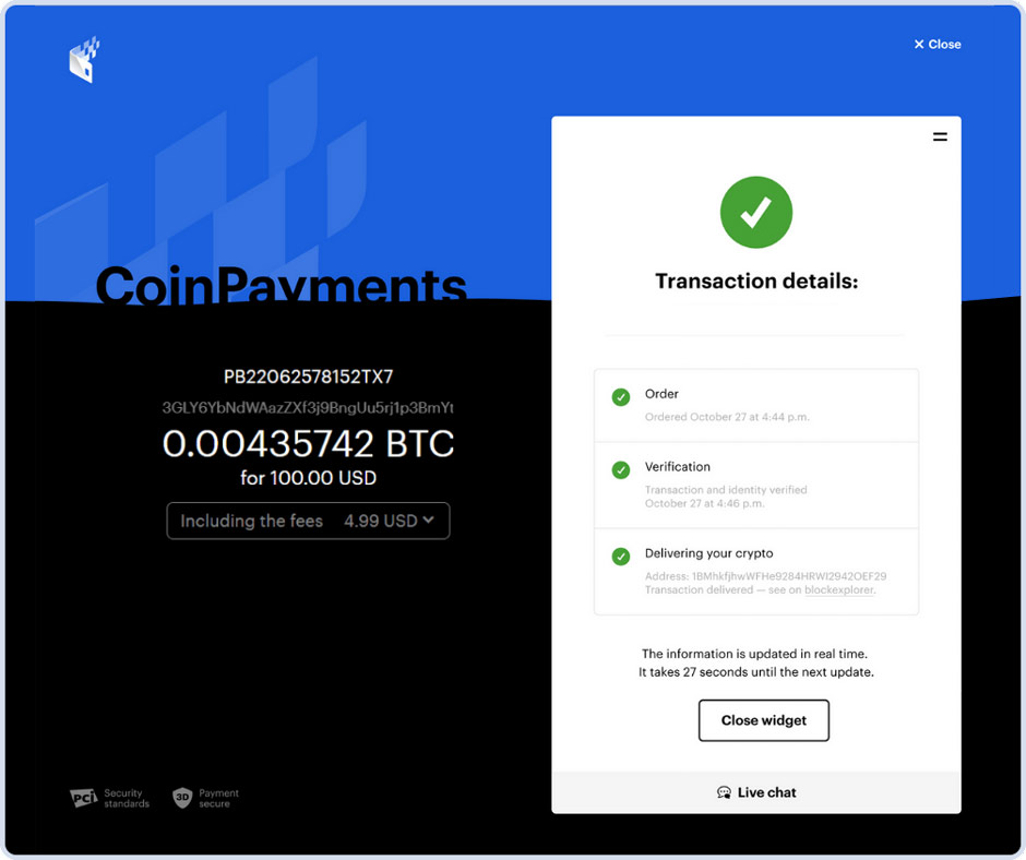 coinpayments paybis transaction summary